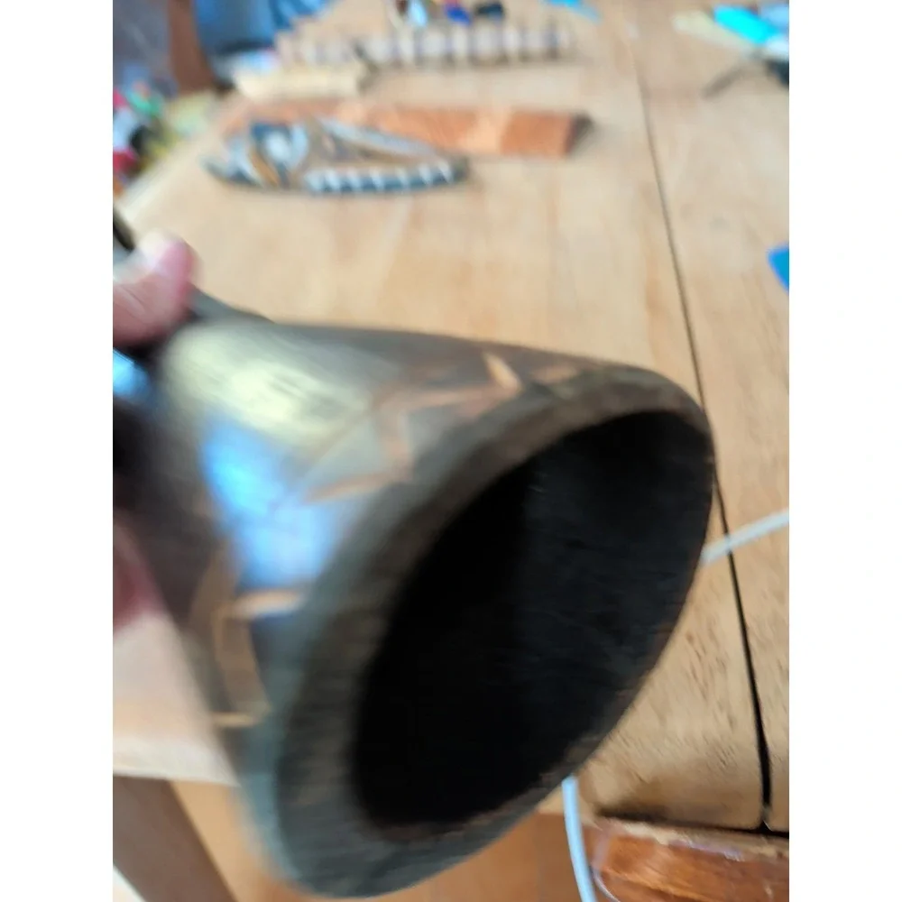 Kundu Tribal New Guinea Wood Drum Fur Trim Drum Head Needs Tightening